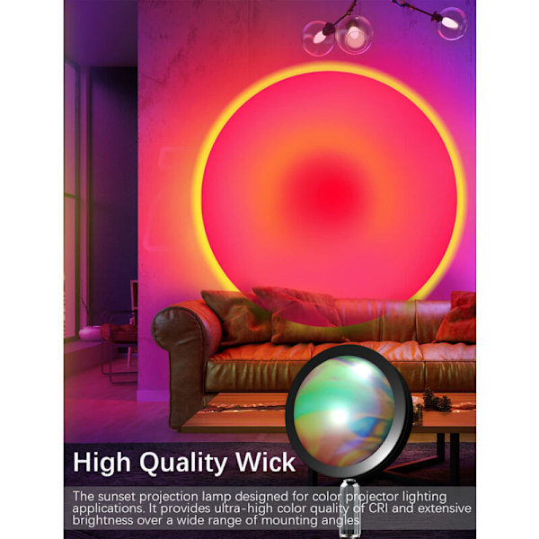 RGB Golv Stämningslampa med APP Fjärrkontroll, Regnbåge Projektion, Solnedgångslampa, Live Streaming, Bakgrundsbelysning Bluetooth APP Golvlampa