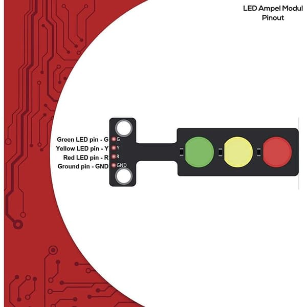 5X DIY LED Trafikklysmodul Mini Trafikklys 3.3-5V Kompatibel med for