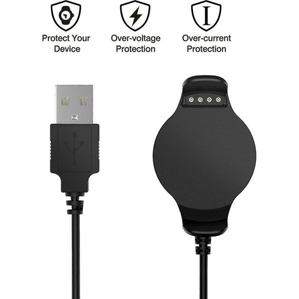 Garmin Forerunner 620 -yhteensopiva latausasema, USB-datan synkronointilataustelakka 1 m:n latauskaapelilla Forerunner 620 -älykellolle, musta