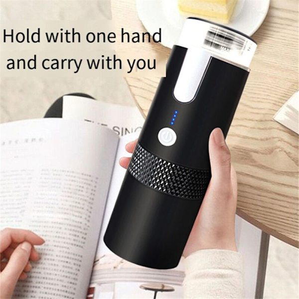 Sladdlös Elektrisk Kaffemaskin 1200 MAh USB Laddningsbar Utomhus Resa Bil Hem Bärbar Helt Automatisk Kaffebryggare