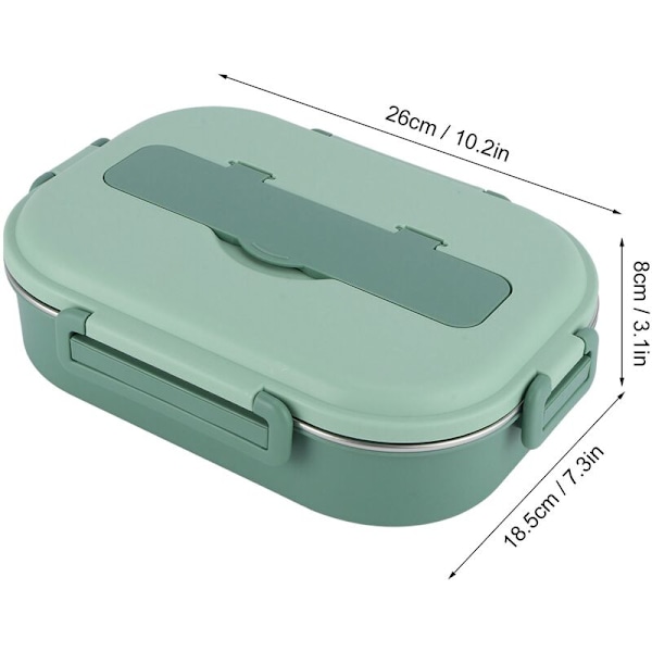Rustfrit Stål Madkasse, Bærbar Bento Box med 4 Rum, Opbevaringsbeholder til Mad til Studerende og Voksne
