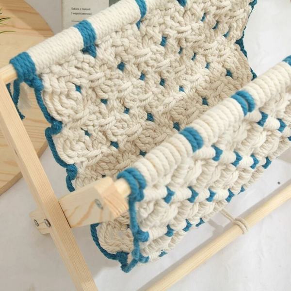 Patchwork flettet reb opbevaring boheme stil kontor gulv rack foto rekvisitter hylde mode enkelt lag