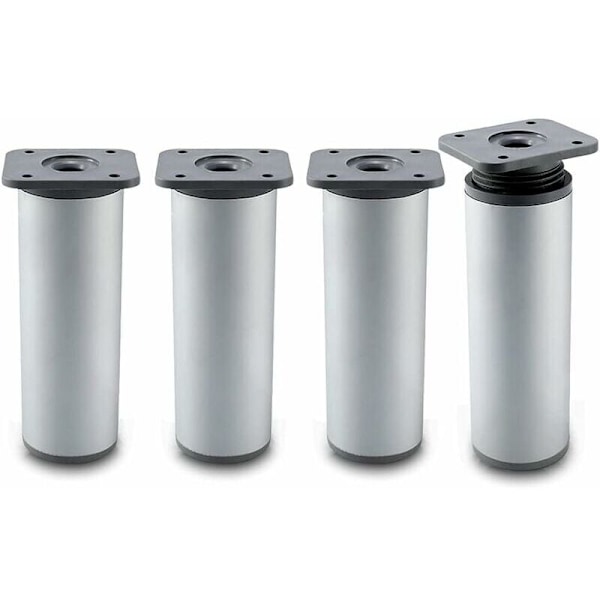 Möbelben Badrumsmöbel Ben 4-pack Design: Silver Höjd: 20 cm (+2cm) justerbar, 8-20cm valfritt Rund form: ø4cm Material: Aluminium