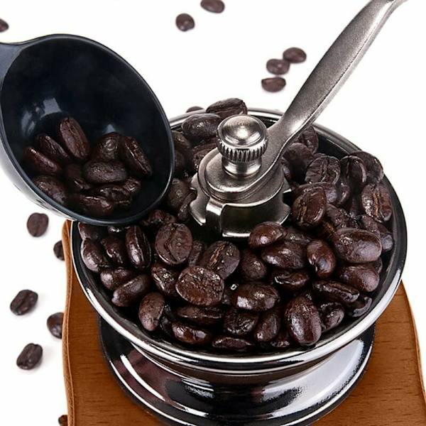 Retro Trehjulet Hånddrevet Kaffe Kvern - Antikk Design, Bærbar med Sveiv, for Kaffe Bønner, Rustfritt Stål