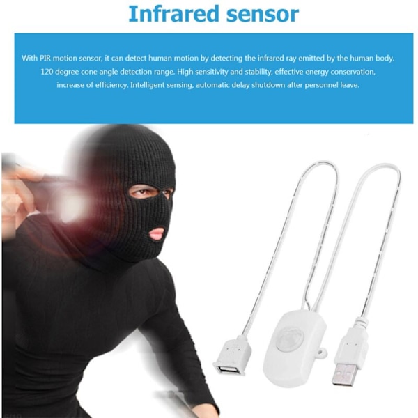 5 st DC 5V/12V/24V USB PIR Infraröd Rörelsesensorbrytare för LED-remsa Intelligent Kroppsrörelsesensor (A)
