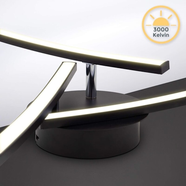 LED taklampe 15W I 3000K varm hvit I svart I 1650 lumen