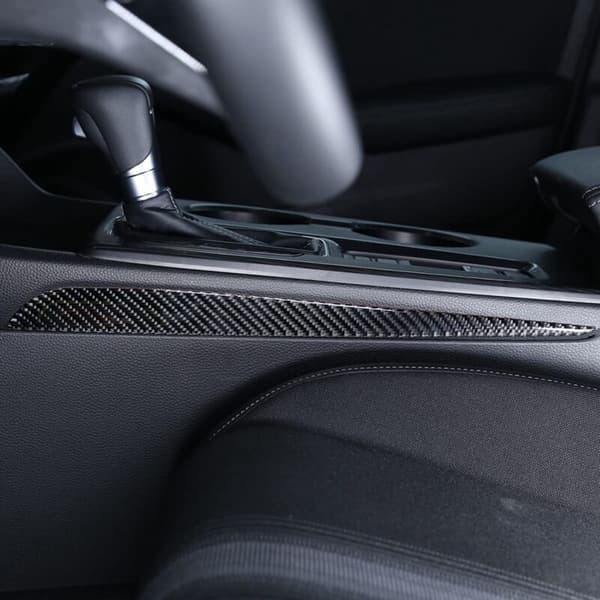 Til 11. 2022 Fiber Central Control Gear Side Panel Trim Cover Sticker Interiør Tilbehør, Sort