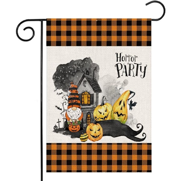 Halloween-aiheinen kaksisivuinen pystysuora puutarhalippu, ulkokoriste
