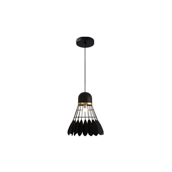 Vintage Industriell Metall Hänglampa, Badmintonformad Chandelier Lampskärm för Sovrum Matrum Café, Svart