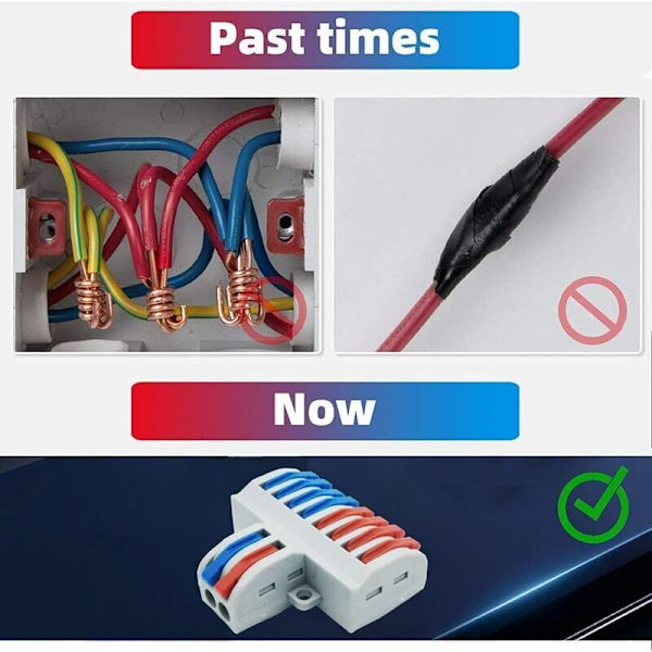 Forbindelsesstik, SPL-82 6 stk. elektriske stik, greb-møtrik ledningsstik, kompakt ledningsstik (2 ind 8 ud)
