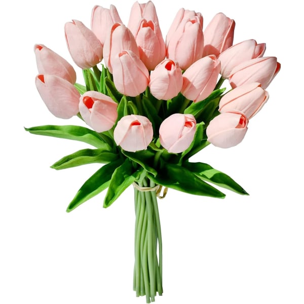 20 vaaleanpunaista tekotulppaanisilkkikukkaa äitienpäiväksi pääsiäiseksi ystävänpäivälahjoiksi kotikeittiön hääkoristeeksi