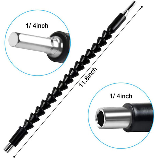 Blød 1/4 tommer Hex Magnetisk Forlængelsesbor Soft Shaft med 12 stk. Borbitssæt 8 Serie et Crazy Driver Sæt
