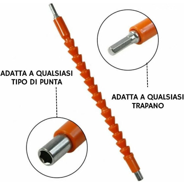 Förlängningsborr Flexibel förlängningsbit 295mm Ledaxel Högpresterande 360 rotationsvinkel Skruvmejseladapter, Orange