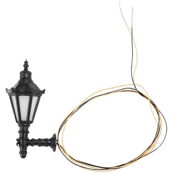 5 stk jernbane LED gatelys lamper vegglampetter modell 4,3 cm høy 3V modell hagelamper miniatyrlandskap