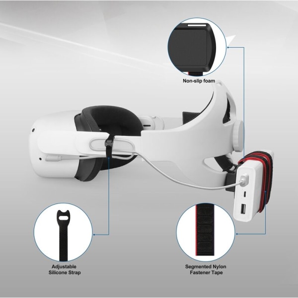 VR Ekstern Batteri Festebrakett Justerbar Hode Stropp Batteriholder Batteriholder VR Tilbehør