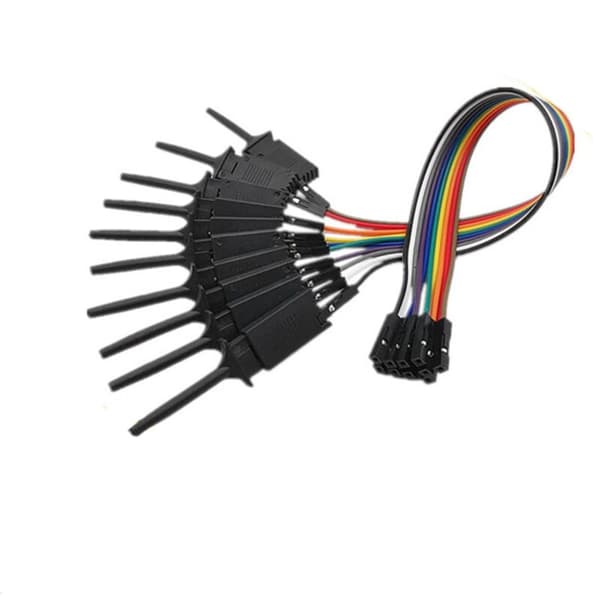 Testikoukku Clamp Logic Analyzer -testitiedosto hyppyjohdolle USB 24M 8CH