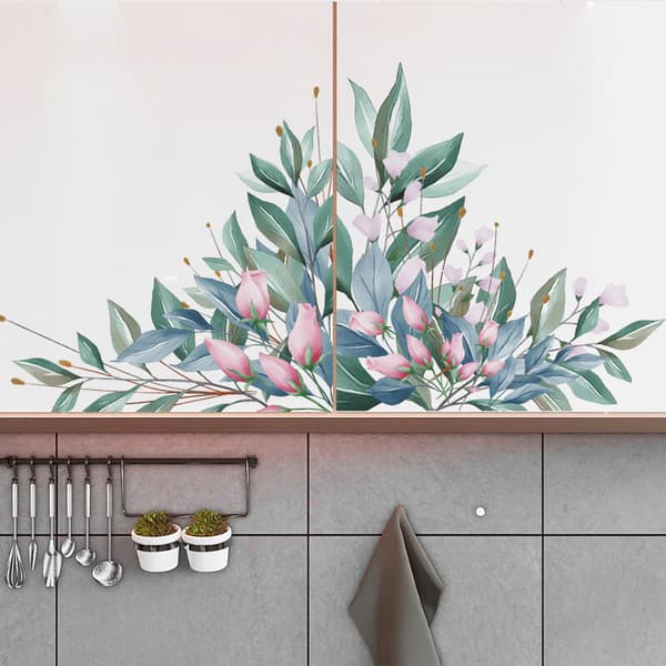 Blommor Väggdekaler för Vardagsrum Sovrum Väggdekor PVC-ark Väggdekaler Konst Murmålningar Affisch Heminredning