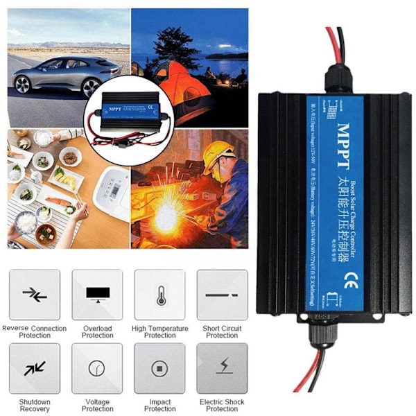 MPPT Boost Solar Charge Controller 300W Lader Bilbatteri Ladespenning Regulator 24/36/48/60/72V Lader Regulator
