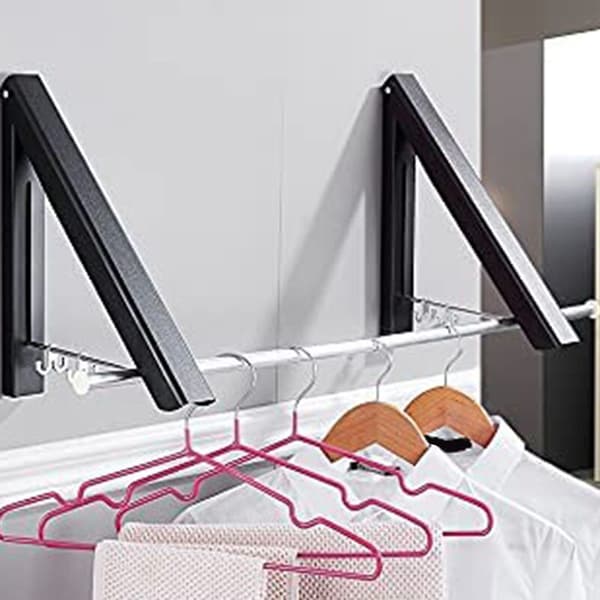 Retractable Clothes Rack -Laundry Clothes Dryer Hanger Suitable for Foldable Clothes Hanger -Black