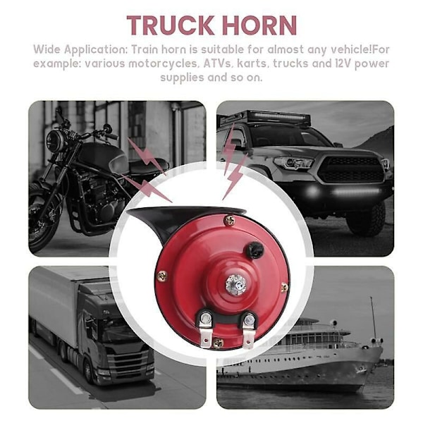 300db Super Hög Horn för Lastbil Båt Bil Luft Elektrisk Snigel Enkelt Horn 12v Vattentät Motorcykel H