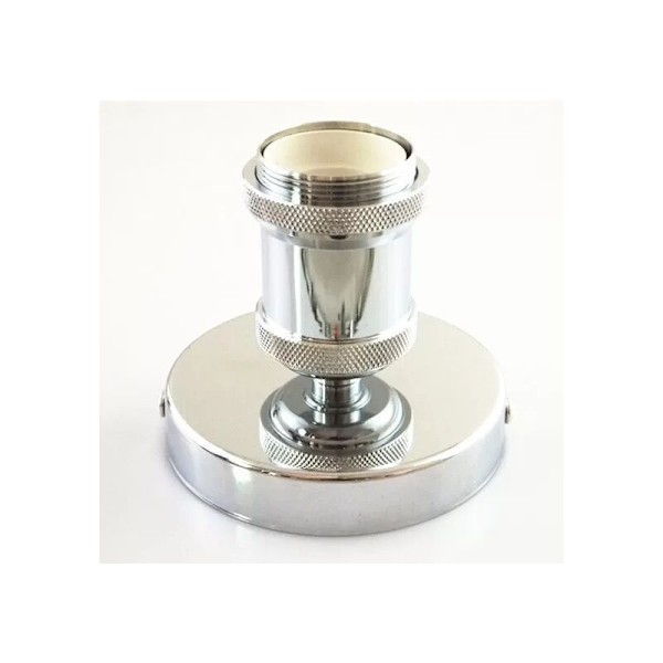 Lampans Sockel E27, Vintage Industriell Solid Retro Ljussockel Hängande Keramik Ljusadapter (Silver)