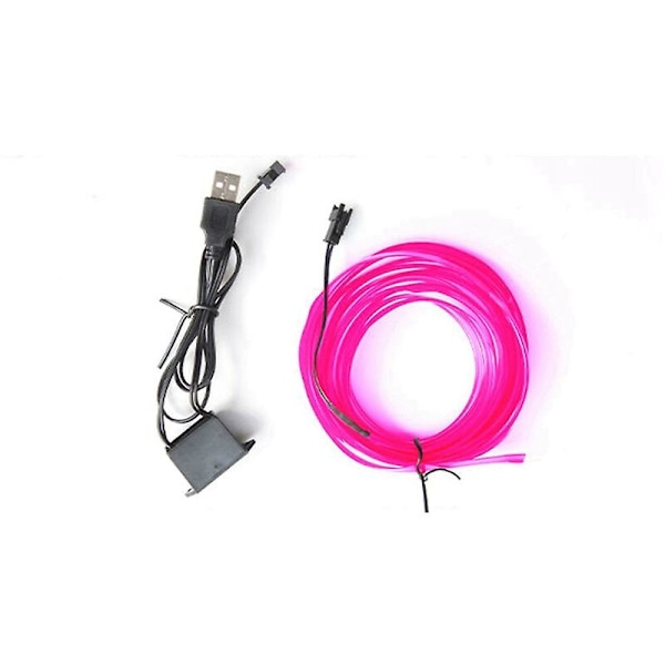 USB-drevet bil-lys, kaldt LED-lys uten modifisering (rosa)
