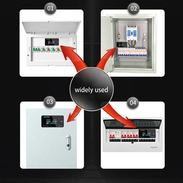 AC Voltmeter 50-300V Ammeter KWS Powers Energy Meter LED Digital Wattmeter AC Electric Meter (Med Split Transformer)
