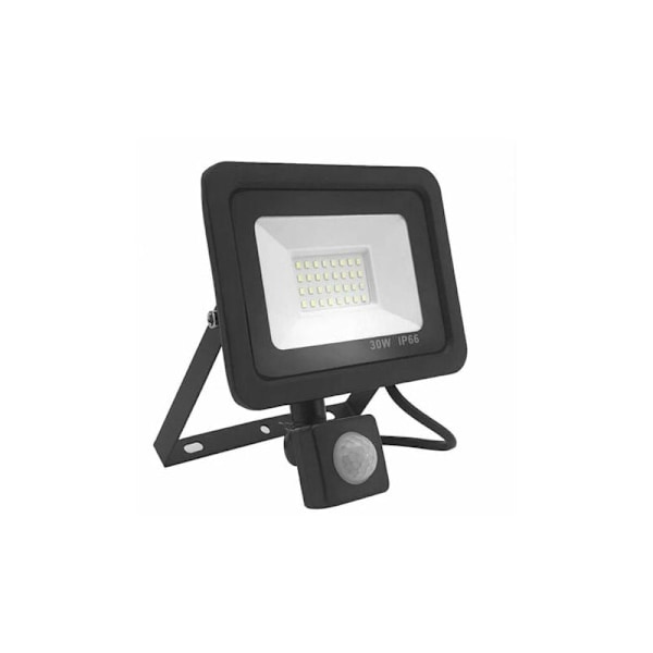 30W LED Rörelsedetektor Floodlight, 6000K LED Spotlight 1200LM Super Ljus Utomhus, IP66 Vattentät Säkerhetslampa Kallt Vit för Gatu- och Trädgårdsbelysning