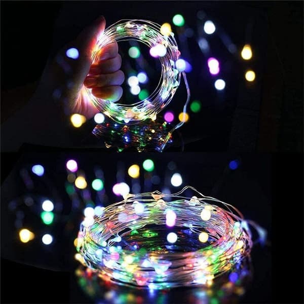 LED Solar String Lights Utendørs Solar String Lights, 12M 120LED Kobber String Lights, Pakke med 2 Vanntett Fargerik