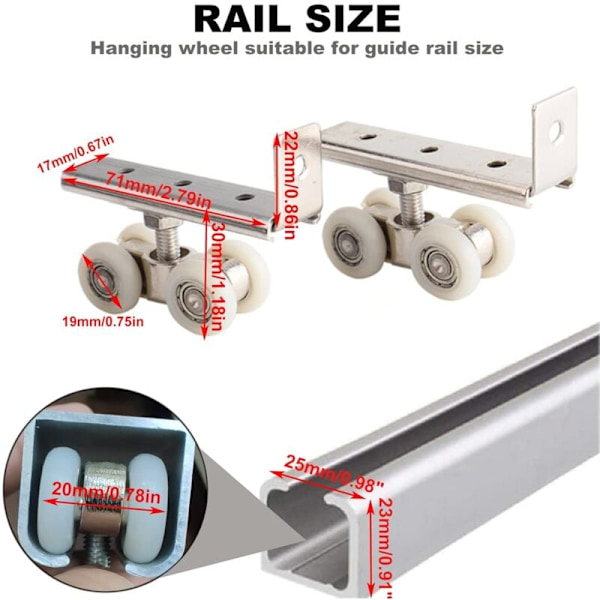 2 st Glidande Dörrrullar, Garderob, Skjutdörr, Garderob, Klädkammare, Fönster