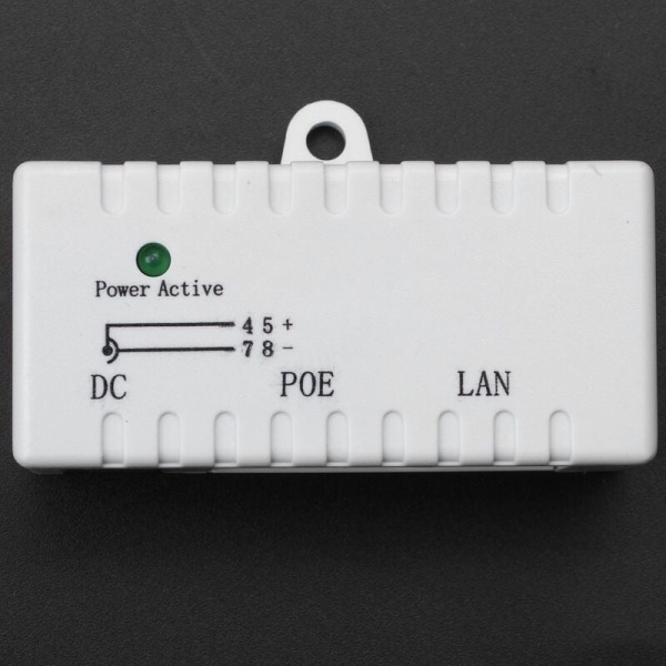 PoE-splitter PoE-injektor RJ45 DC 5,5 mm x 2,1 mm indgang Passiv PoE-injektor Splitter-stik til IP-netværkskamera (hvid)