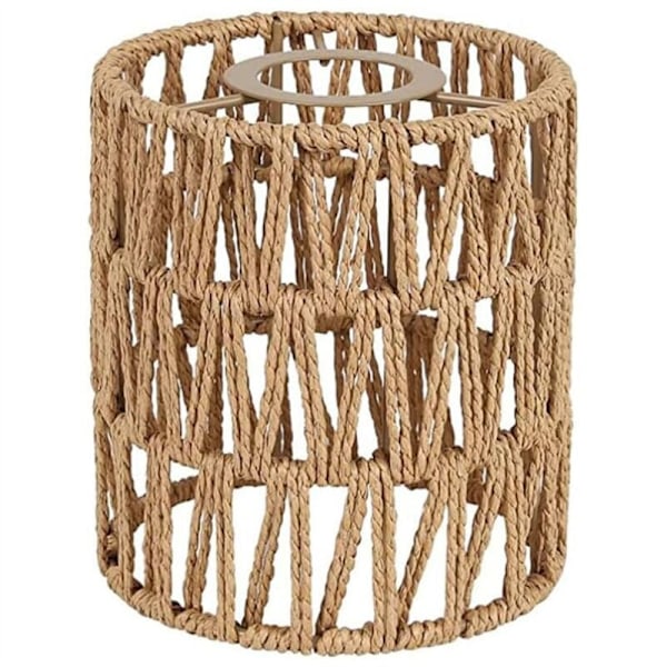 Boho Shades Udskiftning 5,9 Tommer Højde Pendel Sconce Lampskærm Loftsventilator Lysdæksler Cylinder Vævet Lampskærm