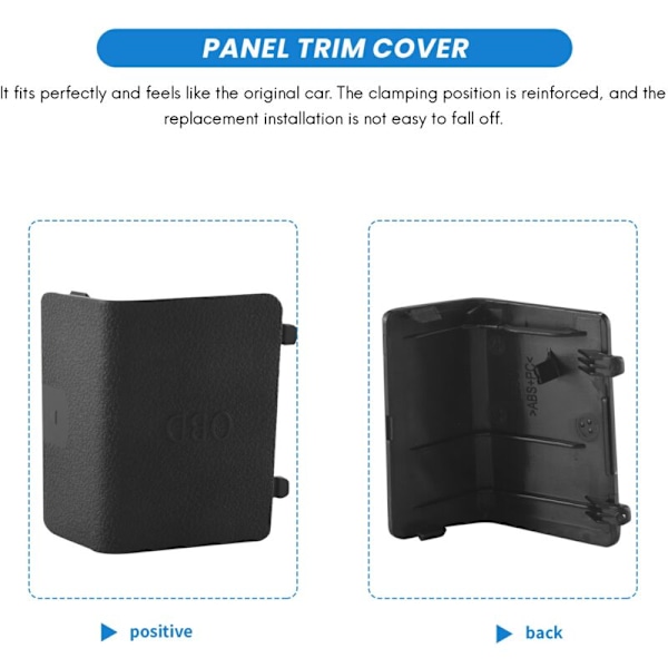 Til 3-serie E90 E91 E92 E93 OBD-diagnosestik-stikdæksel Dekorativt panel LHD Sort 51437147538