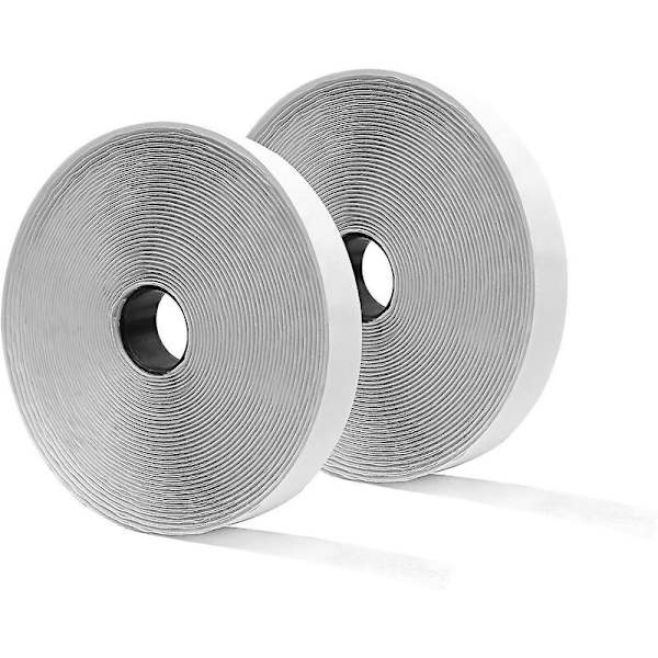 25 metriä x 20 mm itseliimautuva tarranauha, naarmuuntumaton teippi, itseliimautuvat tarranauhat, leveys 20 mm, 25 m koukku ja 25 m lenkki, musta