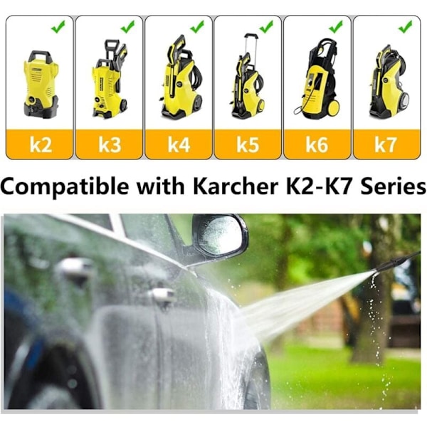Trykspylespids til Karcher K2 K3 K4 K5 K6 K7, LeapBeast Spids til Karcher Dobbeltfunktion Rotationsdyse med Justerbar Dysespids Trykspyler