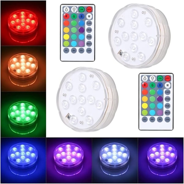 Akvarielys Ten LED Letvægts Nedsænkelig Vandtæt Under Vand Lys Multifarvet Akvarium Dykning Lys Under Vand Kontrol Lampe til Ferskvands A