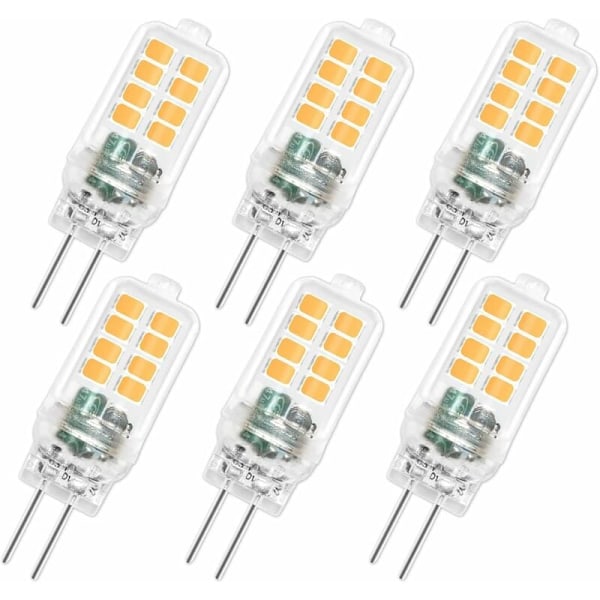 G4 LED-lampa 12V 3W, ej dimbar, 16SMD 300LM varmvit 3000K, motsvarande 25W G4 halogenlampa, G4 LED-lampa för ljuskrona, skåpsbelysning, landskap