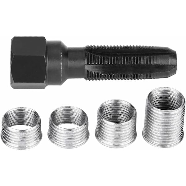 14mm Tændrør Reparation, 5 stk Kulstofstål Tændrør Gen-gevind Reparation Værktøjssæt med Indlæg til Reparation af 14mm Tændrør