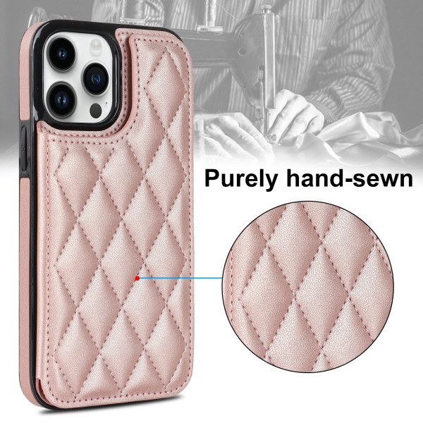Case för iPhone 15 Pro Max med korthållare, RFID-blockerande PU-läder Dubbla magnetlås Stötsäkert case, (Vit)