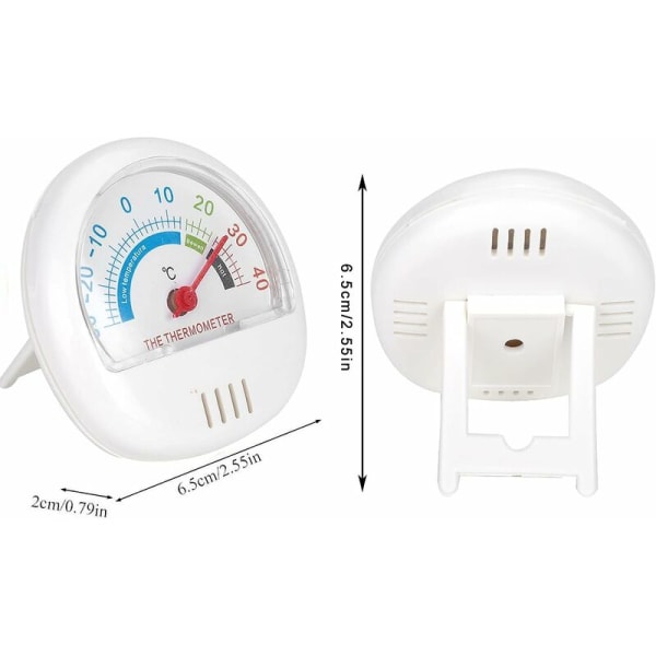 Mini kyl-frys termometer stor mekanisk urtavla termometer (vit)