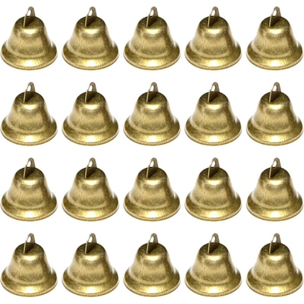 Små Jingle Bells, 20 Styk Vintage Små Klokker til Bryllupsfestival Dekorationer, Juleklokke til Juletræer, Metal Jingle Bells til Nøglering