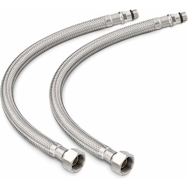Flexibel kökslang 30 cm 2-pack Standardanslutningsrör G3/8 x M10 x 30 cm för diskbänk Köksbadkran