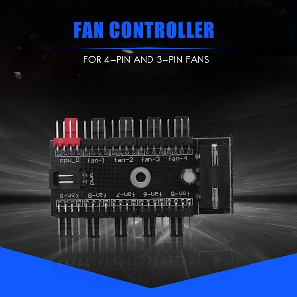 10 porte PC chassis fan hub CPU køling HUB 12V 4 pin PWM fan hub Molex controller