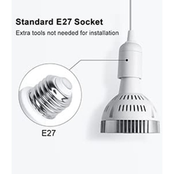 2 kpl E27 Kasvilamppu 35W LED Kasvualamppu Lämmin Valkoinen Spektri