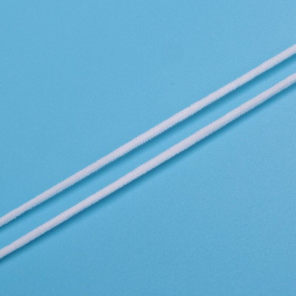 Valkoinen joustava naru, 1/8 tuumaa (3 mm) venyvä mukava käsi- ja korvanaru ompeluun DIY (500 jaardia)