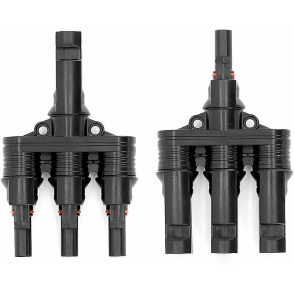 M-C-4-kontakt, hane/hona solpanel T-kontakt M-C-4 parallell PV-anslutningsklämma plugg solenergiadapter splitter koppling kombinerare (M/3F, F/