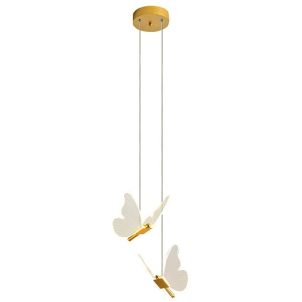 Fjärilsformad LED-hänglampa, nordisk gyllene sänglampa, kronljus för vardagsrum, sovrum, sänglampa B