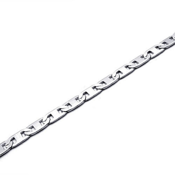 Smykkekæde til mænd og kvinder, rustfrit stål rustning kæde halskæde, sølv - bredde 3,2 mm - længde 40 cm