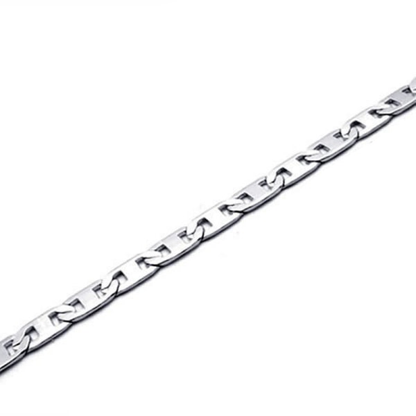 Smykkekjede for menn og kvinner, rustfritt stål rustning kjede halskjede, sølv - bredde 3,2 mm - lengde 40 cm