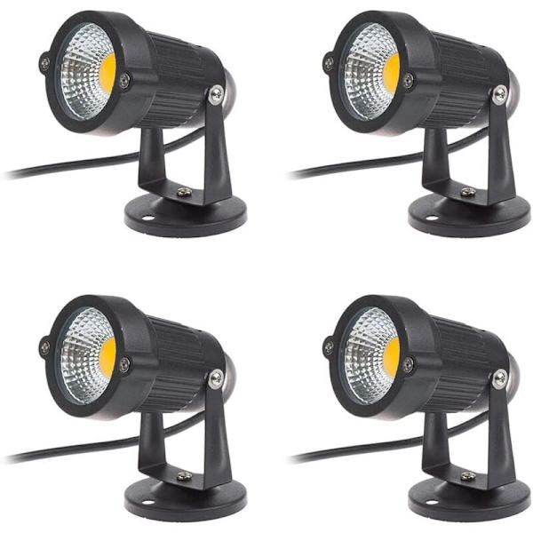 4 kpl COB LED-pistevalaisimia 5W 220V Säädettävät Puutarhavalaisimet Ulkovalaistus Puutarha Terassi (Lämmin Valkoinen)